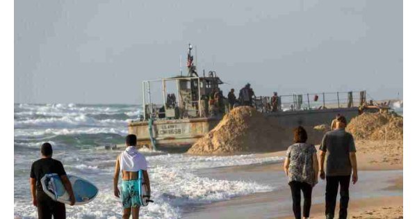 US military Gaza pier knocked out of action by heavy seas US military Gaza pier knocked out of action by heavy seas